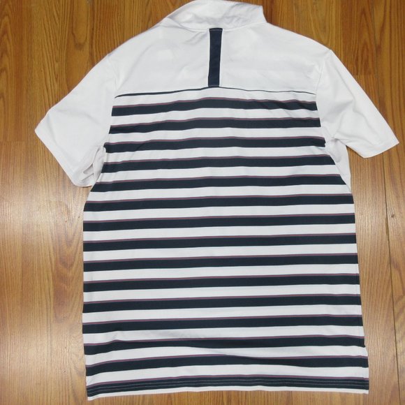 OAKLEY REGULAR FIT POLY/SPANDEX POLO SHIRT WHITE STRIPE X-LARGE, XL - Picture 5 of 5